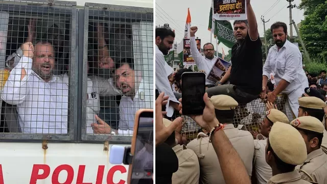 यमुनानगर में राहुल गांधी के समर्थन में प्रदर्शन, MP वरुण मुलाना समेत 47 कांग्रेसी हिरासत में लिए; डेढ़ घंटे बाद रिहा